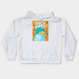 Keep It Groovy - Funky Floral Cat Kids Hoodie